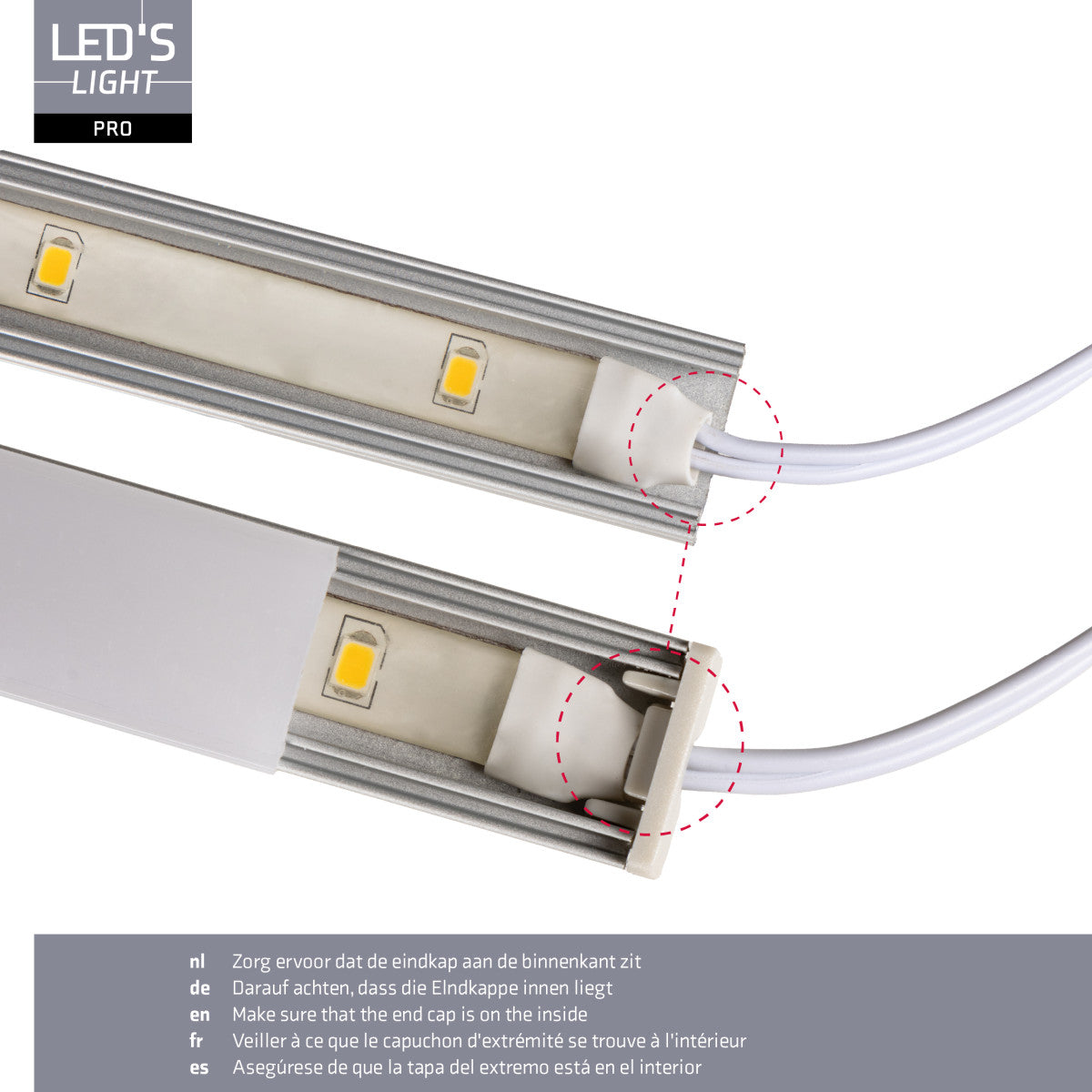 Goulotte LED en aluminium - Blanche - 800 mm - éclairage d’escalier - 15 pièces