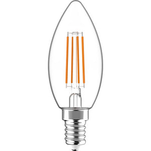 Lampe bougie à filament LED 470 lumens - 4,5W - 2700K - E14 - Verre transparent