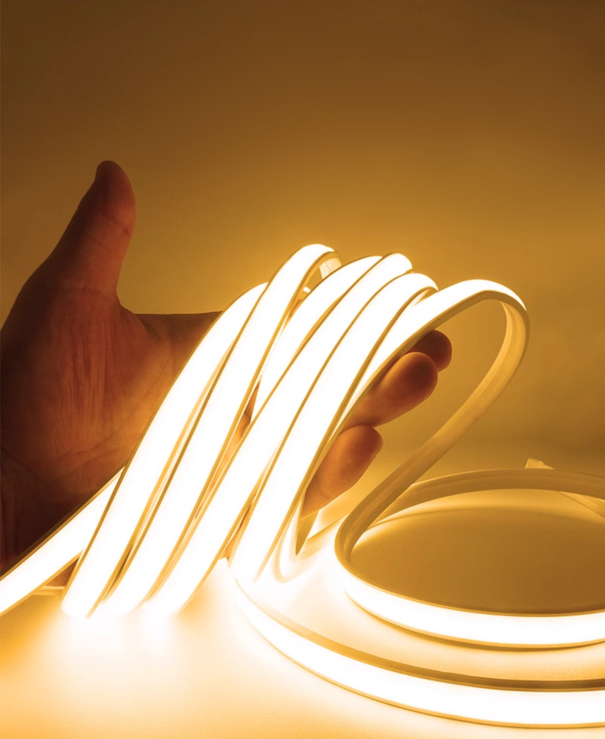 Ruban lumineux LED COB 230 V – Blanc chaud 3000 K – 10 W/m – 1000 lm/m – IP65 – Découpable – Rouleau de 50 m