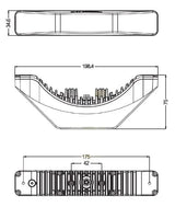 Boomerang 180 graden LED flitser-Amber