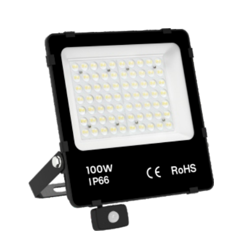 LED Schijnwerper 100W 15000lm - Daglichtwit 6000K - Bewegingssensor - Sosen driver - IP66 - 5 stuks - 230V
