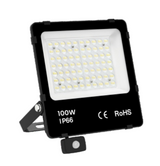 LED Schijnwerper 100W 15000lm - Daglichtwit 6000K - Bewegingssensor - Sosen driver - IP66 - 5 stuks - 230V