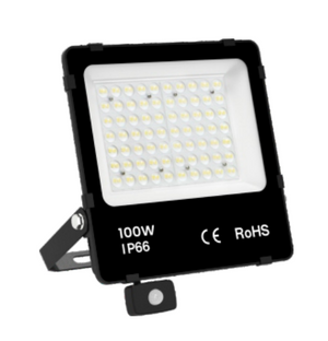 LED Schijnwerper 100W 15000lm - Koelwit 4000K - Bewegingssensor - Sosen driver - IP66 - 230V
