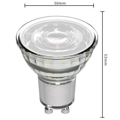 Spot LED GU10 MR16 - Blanc chaud 2700K - 4W - 345 lumens - Verre - 3 pièces