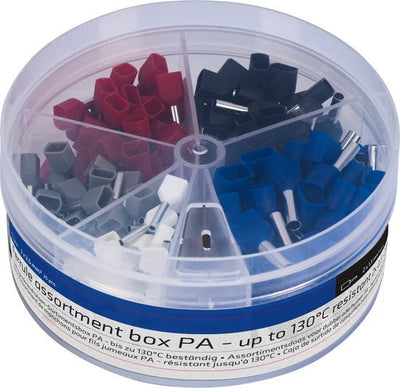 Assortiment d’embouts de câble - 5 tailles de 0.5mm² à 2.5mm² - embouts doubles - 225 pièces