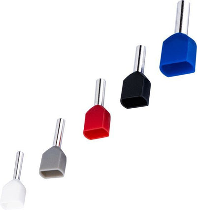 Assortiment d’embouts de câble - 5 tailles de 0.5mm² à 2.5mm² - embouts doubles - 225 pièces