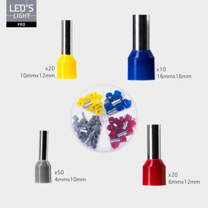 Assortiment d'embouts de câble - 5 tailles de 4mm² à 16mm² - 225 pièces
