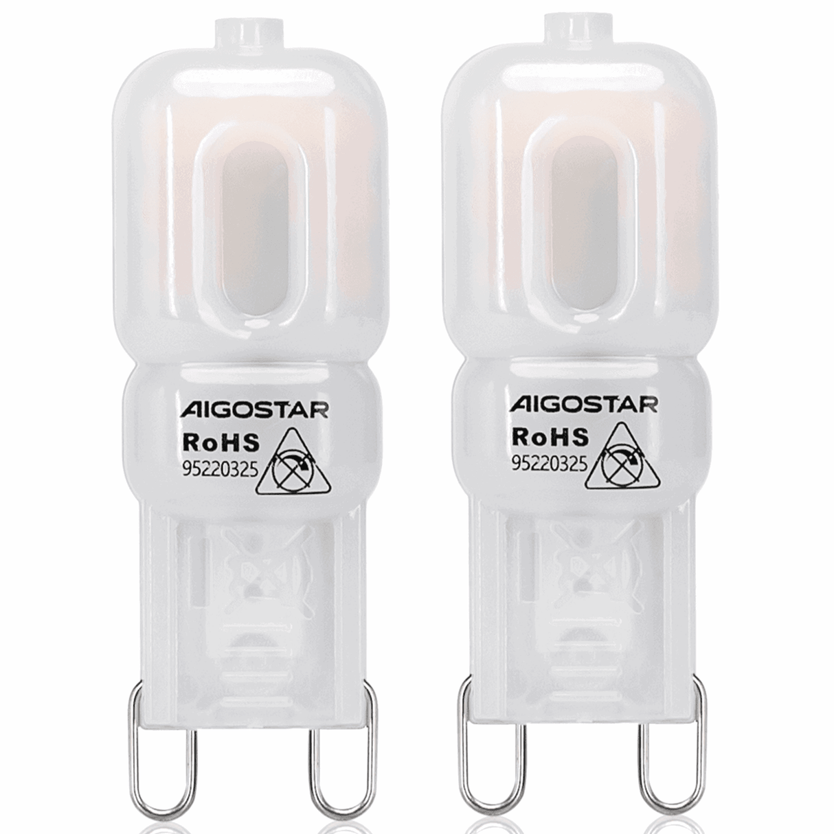 Aigostar G9 LED steeklampjes in een set van twee, energiezuinig en helder voor binnenverlichting