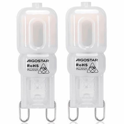 G9 steeklampje 2 stuks, LED 2W~170Lm=18W traditionele verlichting, warmwit 3000K, 230 Volt