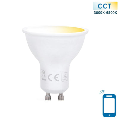 GU10 LED lamp WiFi dimbaar, 5W vervangt 35W, CCT 3000-6500K, 400 lm, 140°