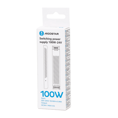 LED driver/voeding 24 Volt DC 100 Watt, plat/slank/dun 140 x 50 x 25mm, IP20, met verpakking