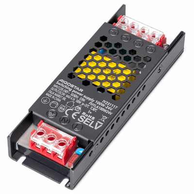 LED driver/voeding 24 Volt DC 100 Watt, plat/slank/dun 140 x 50 x 25mm, IP20, binnenshuis