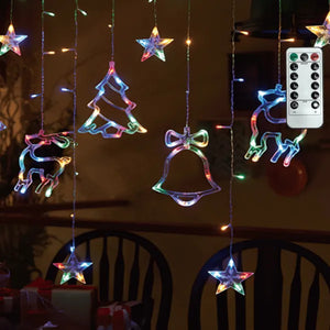 Lichtstring ijspegel meerkleurig 6 x 0.6 meter (3+3x0.6m ) - 12 LED slingers | sproeidicht IP44 - koppelbaar (max 5) | 230VAC - 24V | met afstandsbediening