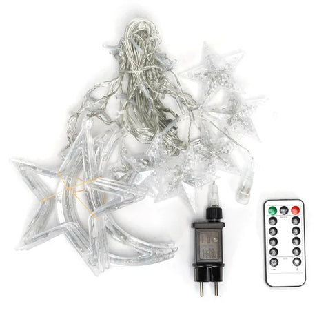 Lichtstring ijspegel warmwit 6 x 0.6 meter (3+3x0.6m), 12 LED slingers, sproeidicht IP44, met afstandsbediening