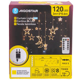 Aigostar lichtsnoer ijspegel warmwit met sterren en afstandsbediening voor sfeervolle verlichting