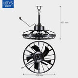 LED plafondventilator 900 lumen - 22W - extra warmwit 2000K / koelwit 4000K - afstandsbediening - IP44 - 51cm - zwart