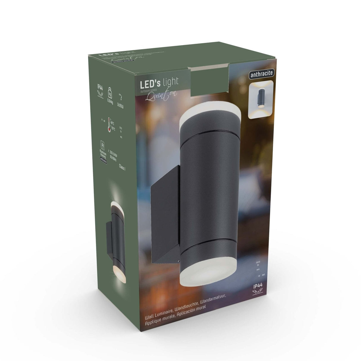 Double lampe extérieure AllWeather LED's Light - Éclairage vers le haut et vers le bas - IP44 - Anthracite