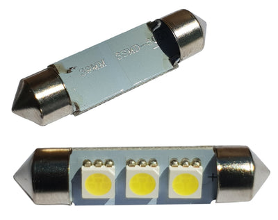 C5W LED festoon 39mm, daglichtwit 6000K, 3-SMD, 12V, 2 stuks