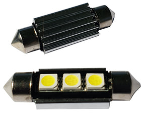 C5W LED festoon 39mm CAN-BUS, daglichtwit 6500K, 3-SMD heatsink, 12V, 2 stuks