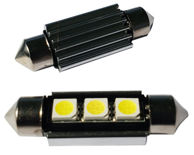 C5W LED festoon 39mm CAN-BUS, daglichtwit 6500K, 3-SMD heatsink, 12V, 2 stuks