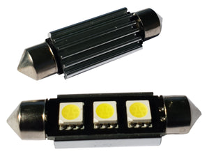 C5W 42mm autolamp 2 stuks | LED festoon | 3-SMD daglichtwit 6500K - heatsink | CAN-BUS 12 Volt DC