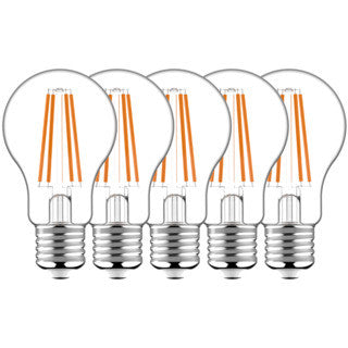 LED Filament Lamp A60 E27 806 lumen - 7W - Warmwit 2700K - 330° Stralingshoek - 5 stuks