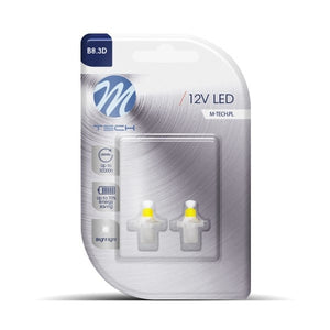 Ampoules automobiles B8.3d 2 pièces blanches | éclairage LED du tableau de bord - boutons - interrupteurs | 12V DC