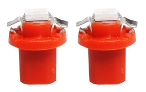 B8.5d auto lamp 2 stuks  rood | LED dashboardverlichting - klokken - schakelaars  | 12V DC