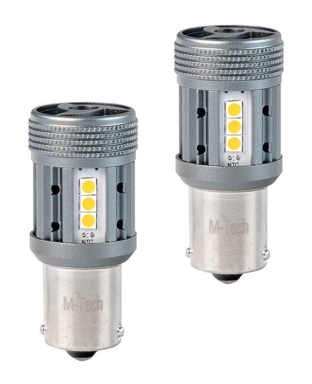 BA15S - 1156 - kit de 2 ampoules automobiles - ambre/orange | PY21W 7510 - 2x 12 - LED SMD | refroidissement forcé - CANBUS 12 V et 24 V CC - LEDPLANET.NL