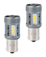 BA15S - 1156 - kit de 2 ampoules automobiles - ambre/orange | PY21W 7510 - 2x 12 - LED SMD | refroidissement forcé - CANBUS 12 V et 24 V CC - LEDPLANET.NL