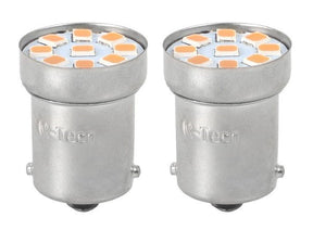 BA15S LED autolamp, 1156 / R5W / R10W / 5007, rood, 9-SMD, 3W, 12V, 2 stuks