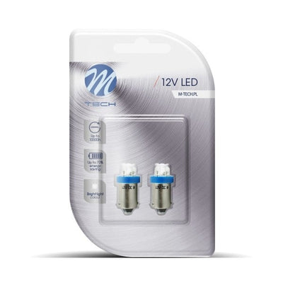 Ampoules automobiles BA9s, 2 pièces, T4W bleues | Éclairage de plaque d’immatriculation/clignotants à LED | 12 V CC - LEDPLANET.NL