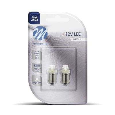 BA9S LED lamp kentekenverlichting, T4W, wit