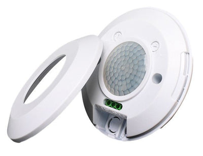 Bewegingssensor 200W infrarood, wit opbouw Ø108x25mm, 8m detectie