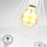 B.K.Licht - Decoratieve witte plafondlamp - Metaal - Industrieel - Draad - Ø16.5cm - Met E27 fitting - Excl. lichtbron