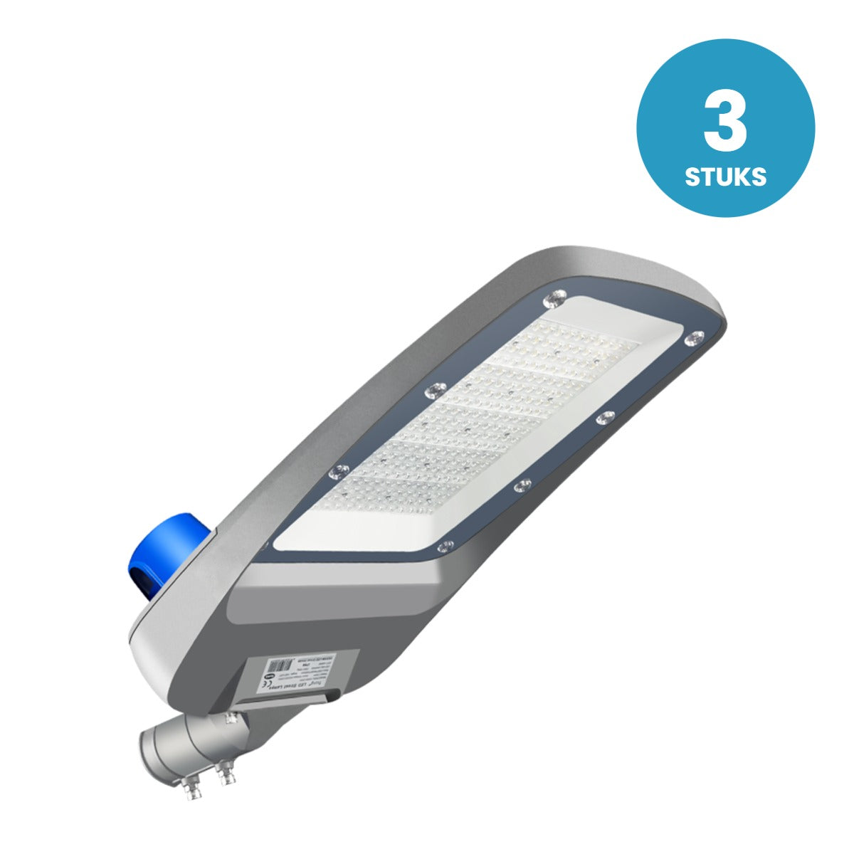 LED Straatverlichting 100W 18000lm - Koelwit 4000K - Daglichtsensor - IP66 IK10 - 3 stuks - 230V