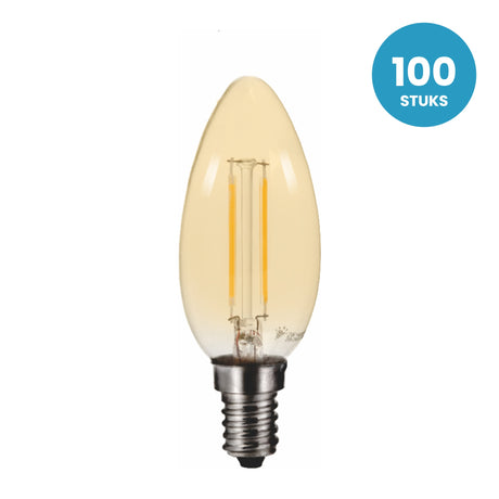 Kaarslamp E14 C35, Amber 2200K, 100 stuks, 230V