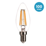 Kaarslamp E14 C35, Clear 2700K, 100 stuks, 230V