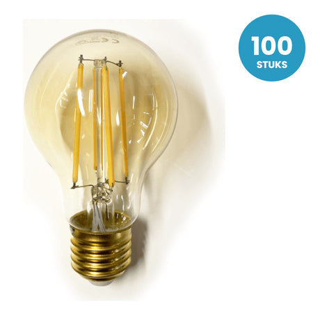 Kogellamp E27 G45, LED 5W=25W, 350 Lumen, Amber 2200K, Dimbaar, 100 stuks, 230V
