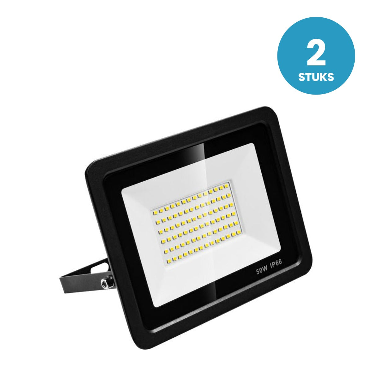 LED Breedstraler 2 stuks 50W 4000K Helder wit IP66 5000 lumen Kantelbaar