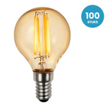Kogellamp E14 G45, LED 5W=25W, 350 Lumen, Amber 2200K, Dimbaar, 100 stuks, 230V