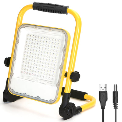 Projecteur de chantier – éclairage de travail rechargeable – USB | projecteur LED 100 W = 250 W | blanc lumière du jour 6500 K – 3 modes + flash bleu-rouge | étanche IP65 – LEDPLANET.NL