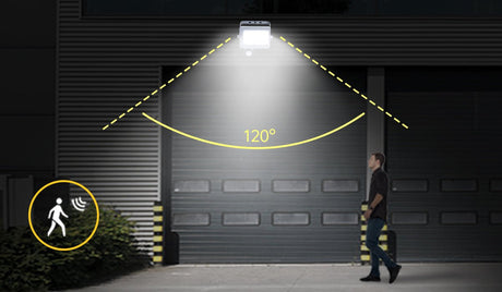 Buitenlamp met sensor, LED schijnwerper 50W vervangt 450W, koelwit 4000K