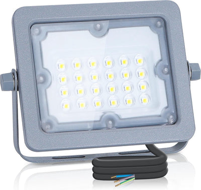 LED bouwlamp schijnwerper 20W vervangt 180W, daglichtwit 6500K, 90°