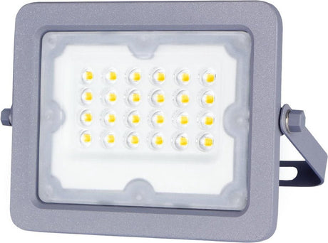 Buitenlamp grijs | LED bouwlamp 20W=180W schijnwerper | daglichtwit 6500K - 90° lichthoek | waterdicht IP65 - LEDPLANET.NL