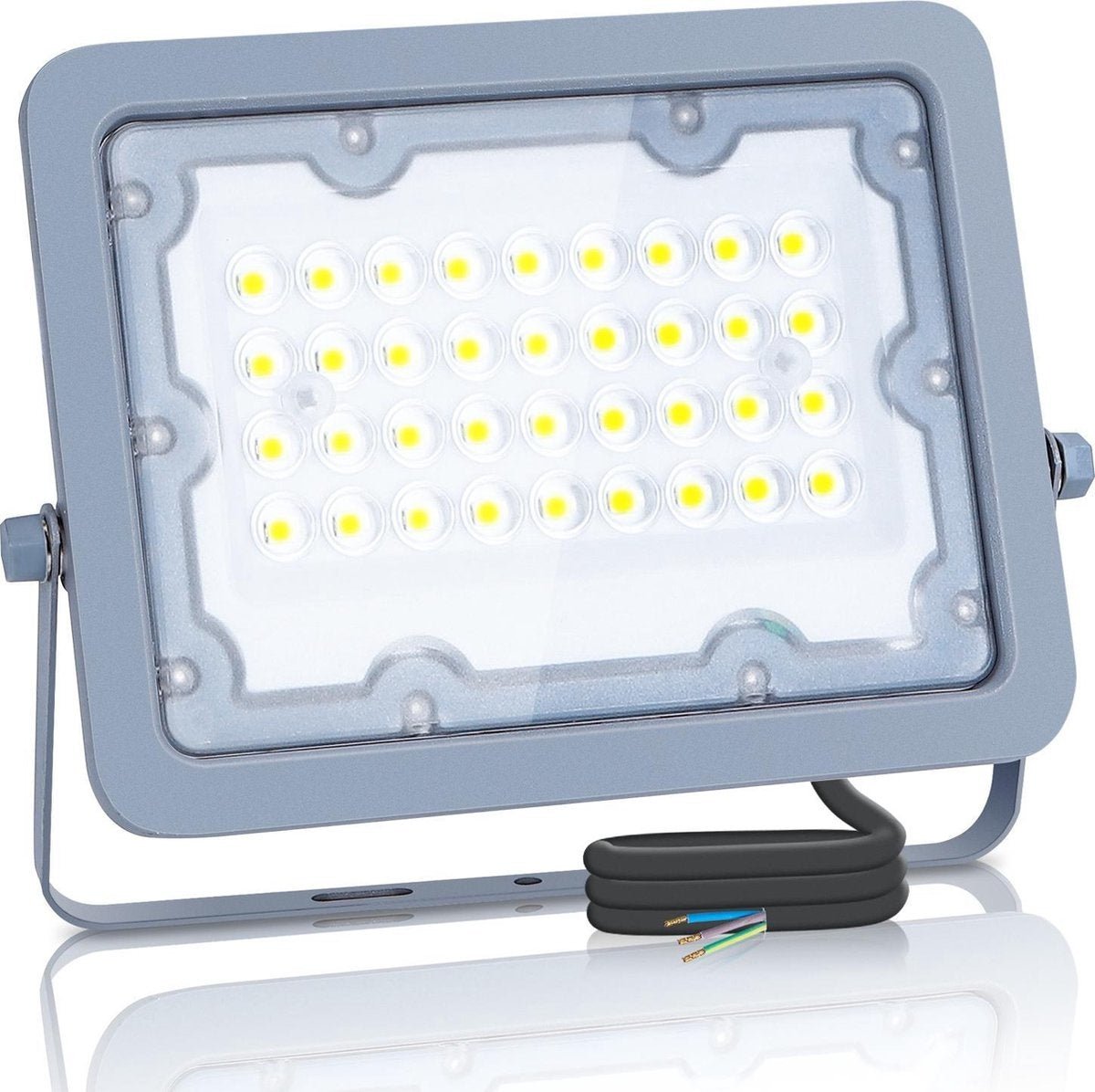 Buitenlamp grijs | LED bouwlamp 30W=270W schijnwerper | daglichtwit 6500K - 90° lichthoek | waterdicht IP65 - LEDPLANET.NL