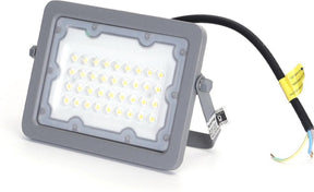 LED bouwlamp schijnwerper 30W vervangt 270W, daglichtwit 6500K, 90°, IP65, grijs