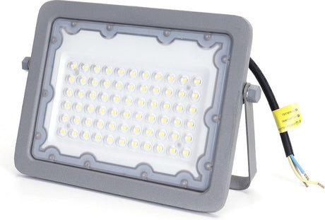 Buitenlamp grijs | LED bouwlamp 50W=450W schijnwerper | koelwit 4000K - 90° lichthoek | waterdicht IP65 - LEDPLANET.NL