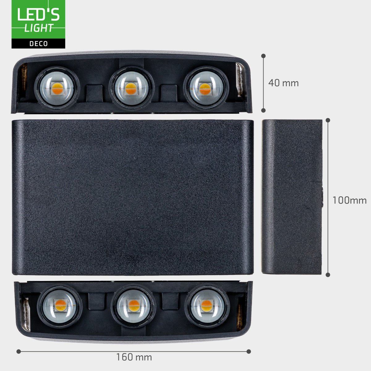 LED Wandlamp Buiten 450 Lumen - 5W - 2000K/2700K/4000K - Up Down - IP65 - Zwart