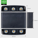LED Wandlamp Buiten 450 Lumen - 5W - 2000K/2700K/4000K - Up Down - IP65 - Zwart